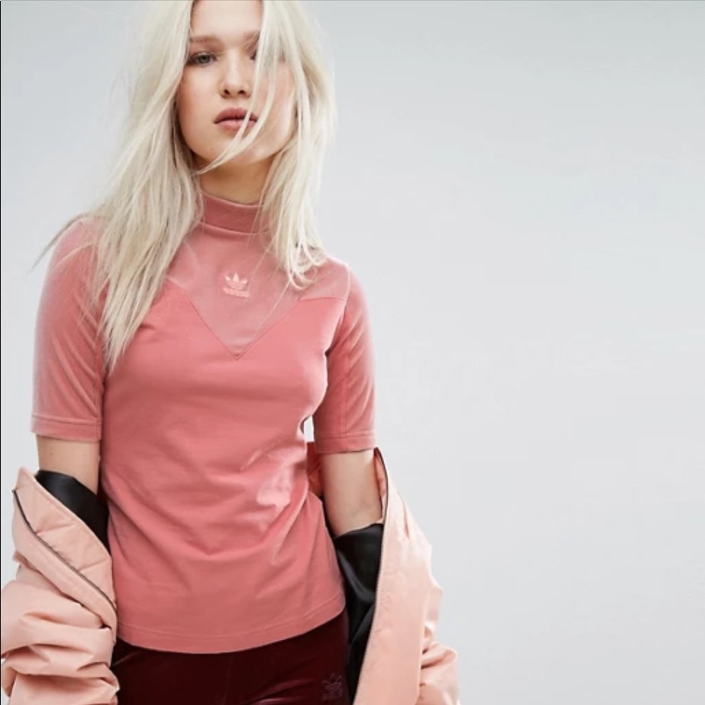 adidas originals velvet vibes high neck top